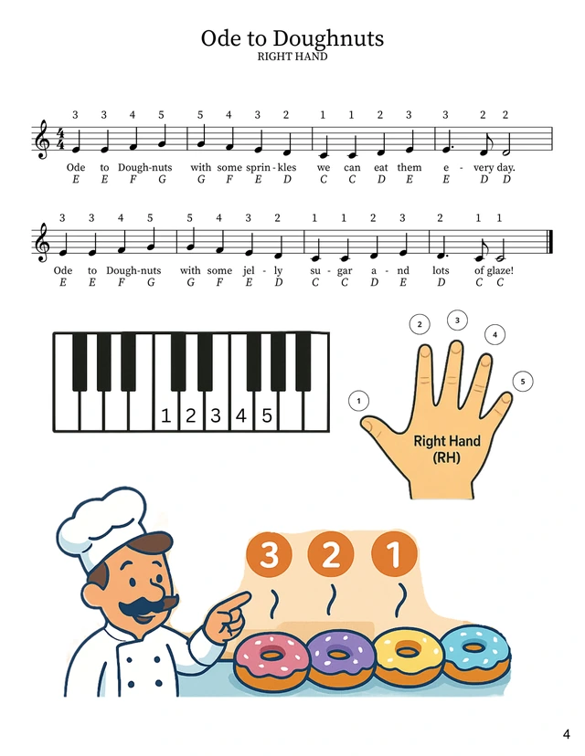 Sample page 4 from Learn How to Play the Piano: Book 1